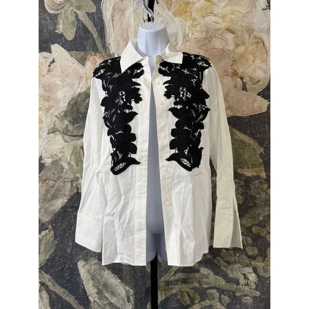 NWT Anthropologie Mare Mare Floral Tuxedo Buttondown Top Sz Small